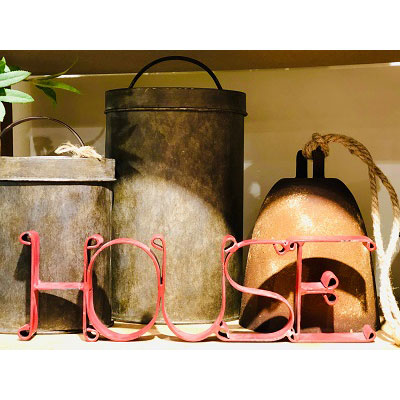 HOUSE Cutout Sign-Distressed Red-23138
